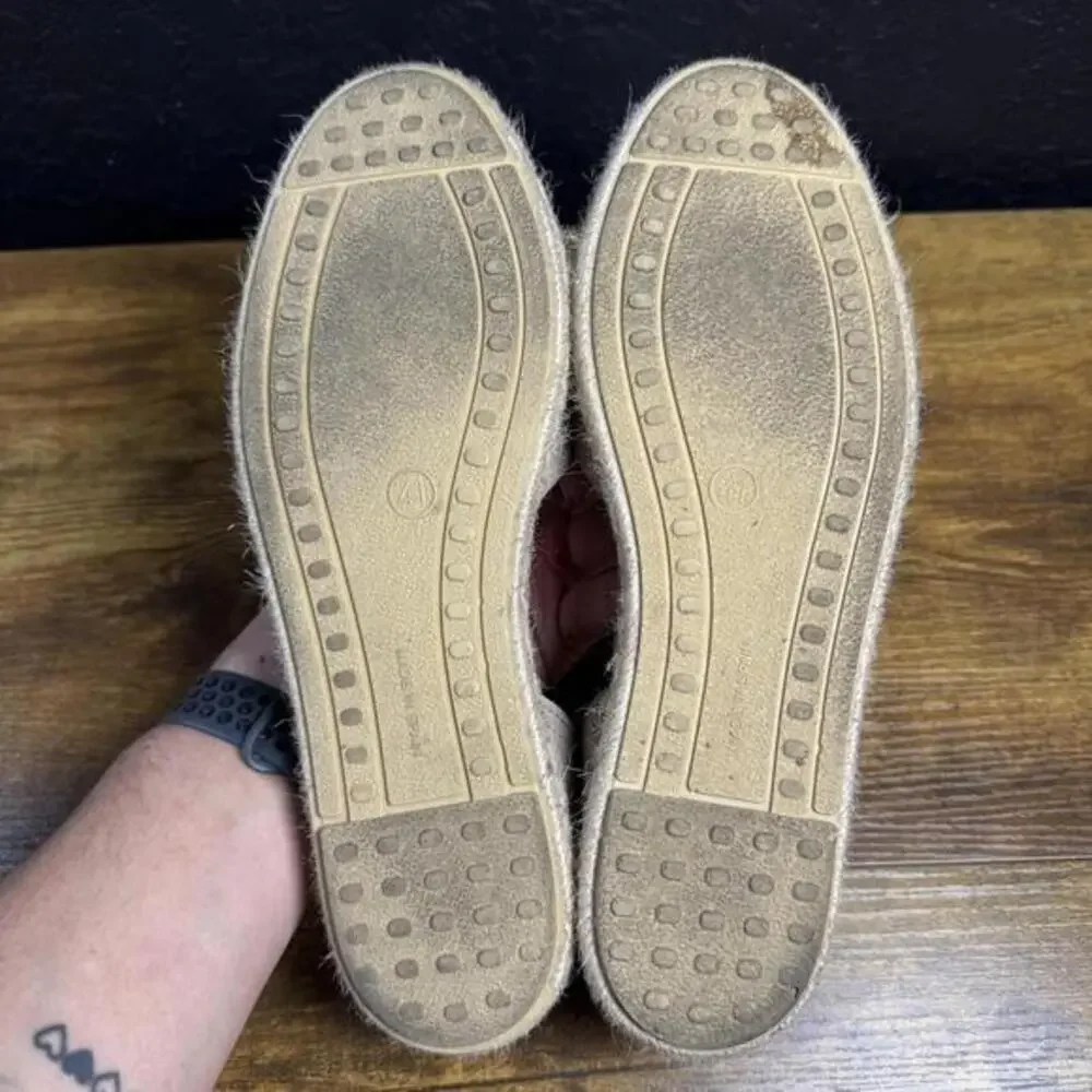 Verbenas Carmen Gray Genuine Suede Espadrille Peep Toe‎ Sandals Womens Size 41
